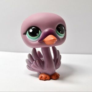 Littlest Pet Shop Authentic # 1400 Purple Swan Teal Blue Eyes
